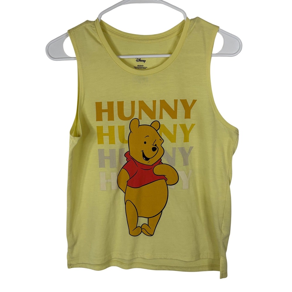 Disney Winnie the Pooh Hunny Tank Top Yellow Sleeveless Graphic Tee Small 4-6